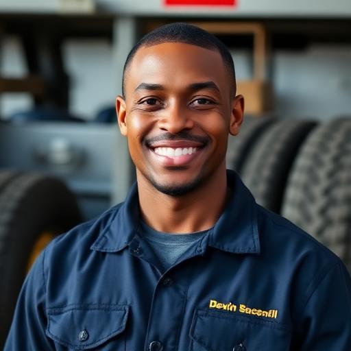 Devon Brooks, roadside tire mechanic at Nonstop Roadside Tire Company Hartford CT